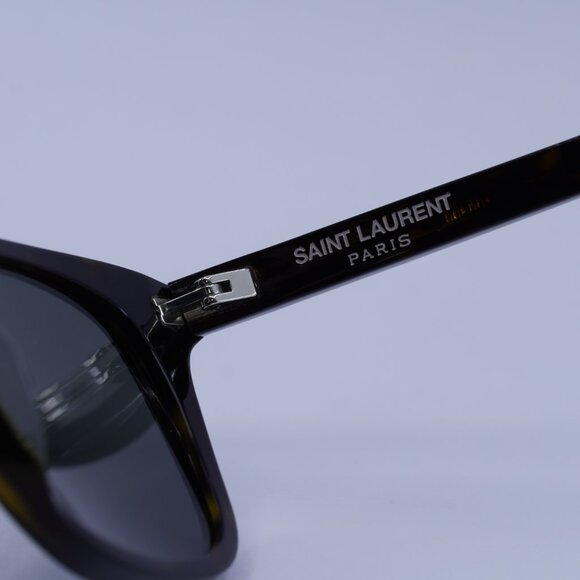 Saint Laurent SL341 002 Sunglasses Havana Square Frame, Grey Lenses - Picture 9 of 11